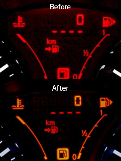 Automotive before after1 Nissan Juke LCD Illumination