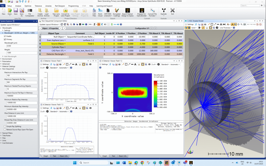 Zemax Screen Shot Design and Development